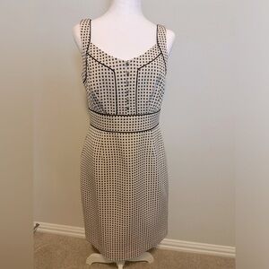 Antonio Melani cream brown polka dot dress size 6